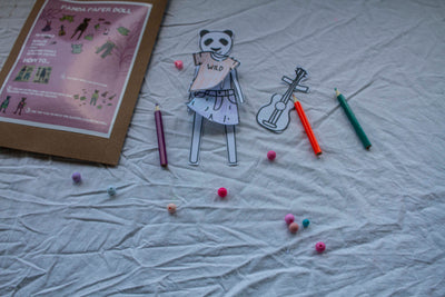 Mini Craft Birthday Kit - Printed Panda Dress Up Doll