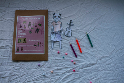 Mini Craft Birthday Kit - Printed Panda Dress Up Doll